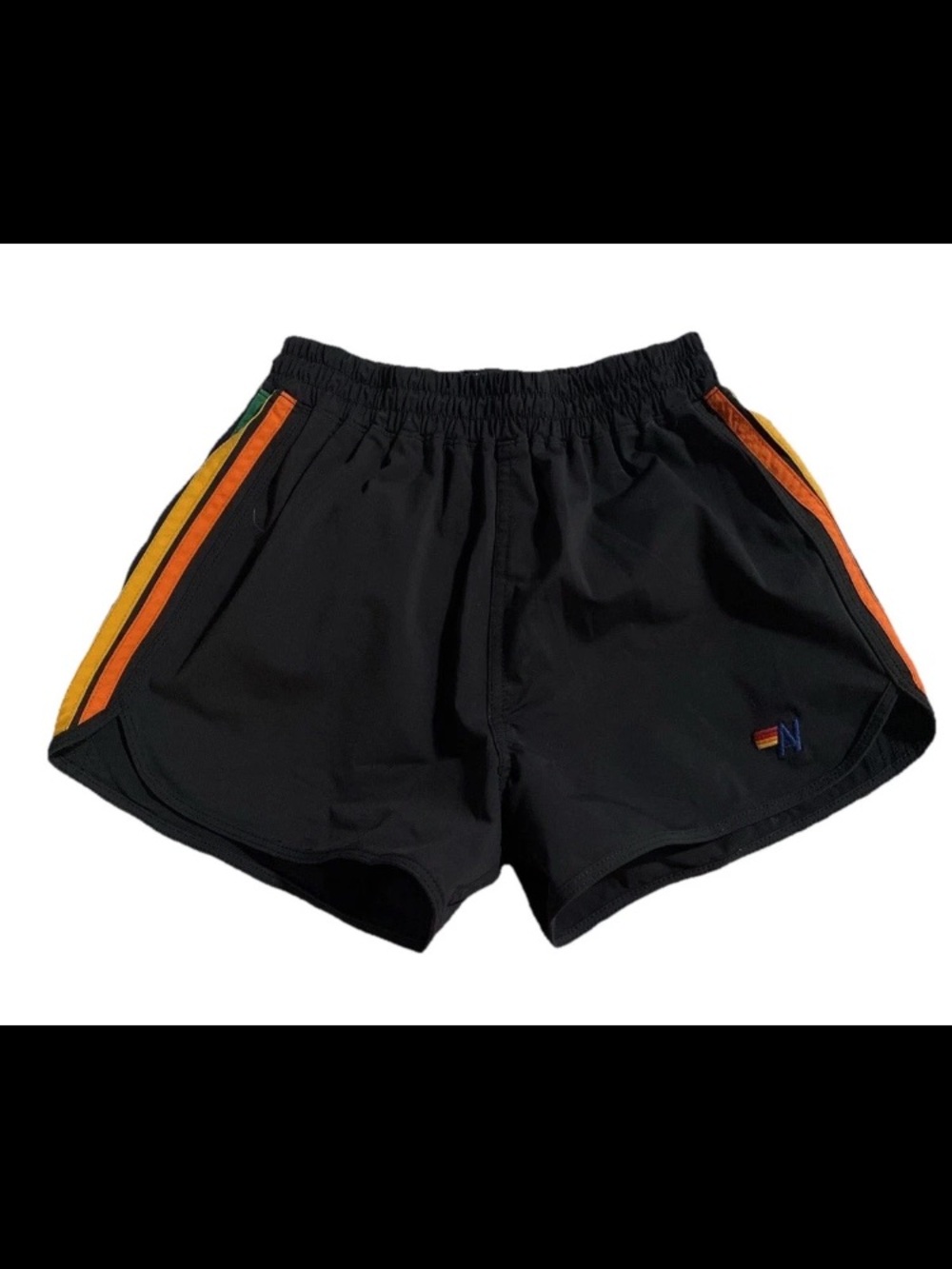AVIATOR NATION 4 Stripe Black Flex Jogger Track Board Shorts Kids Size 12
